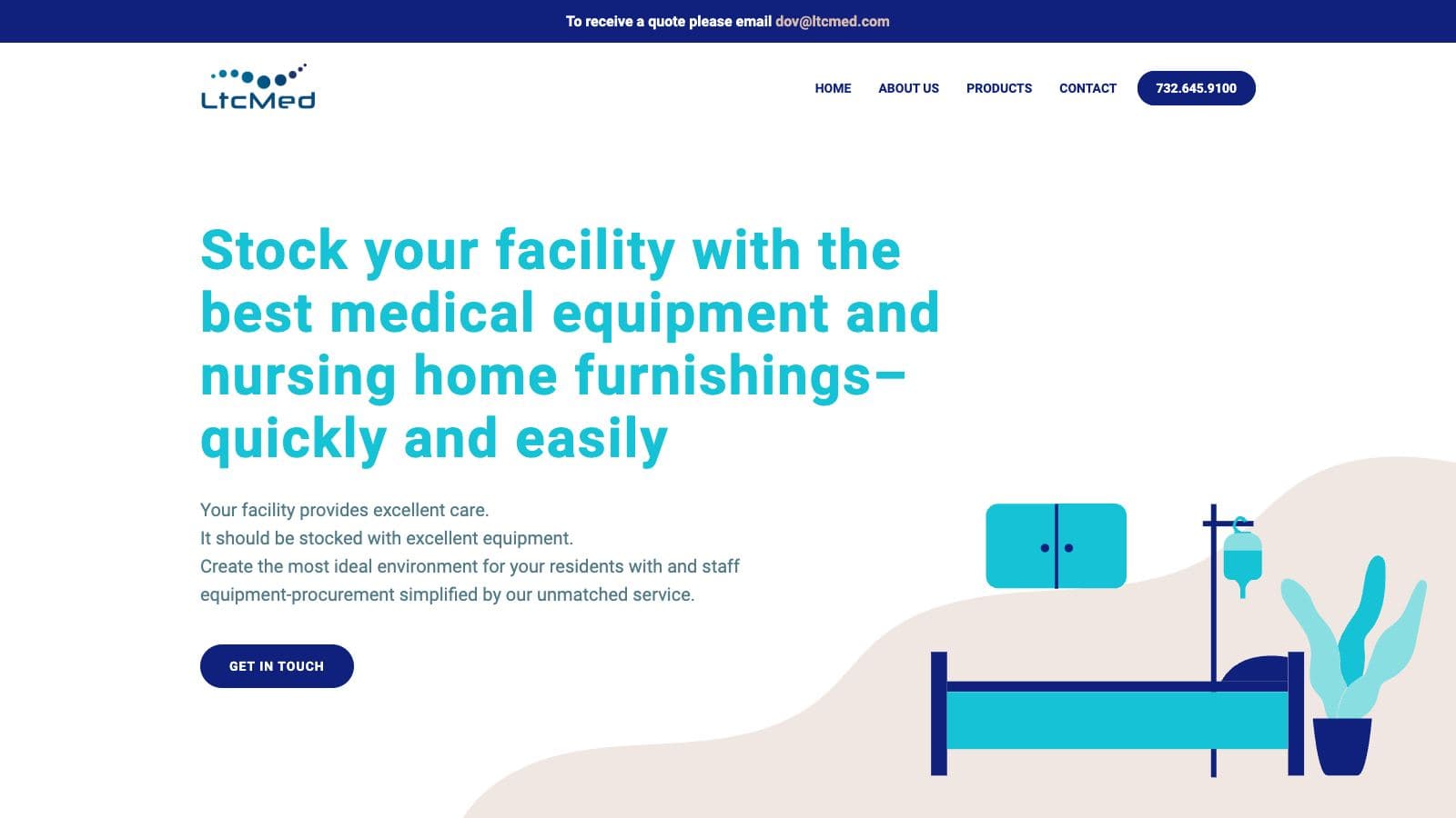 LTC Med website before and after the rebuild — before