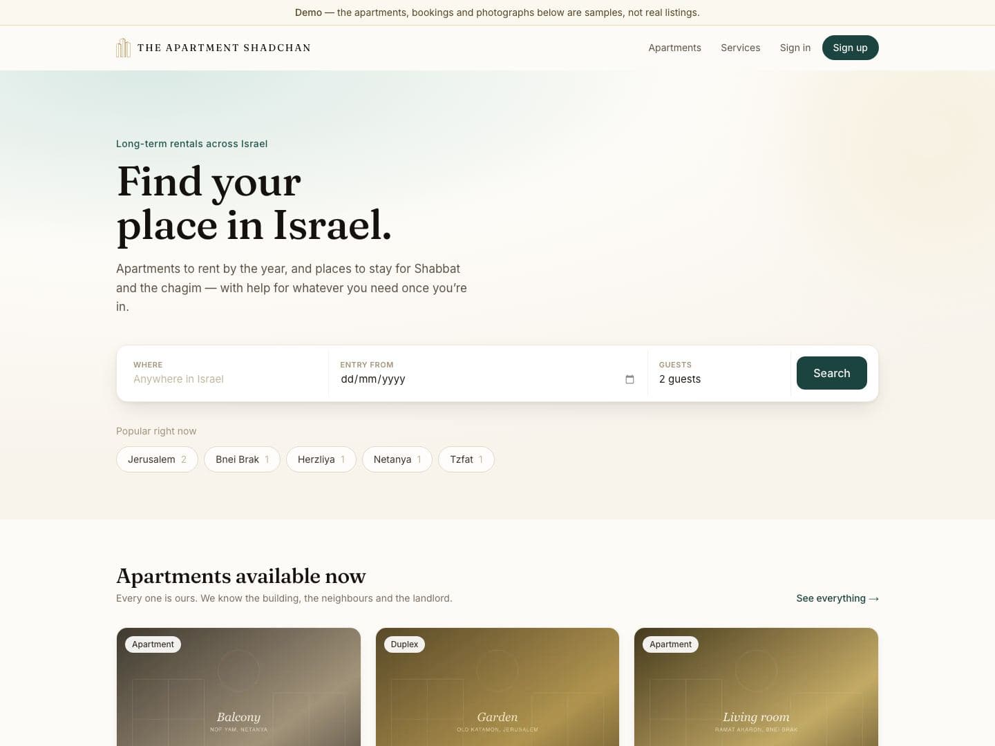 Apartment Shadchan — screenshot